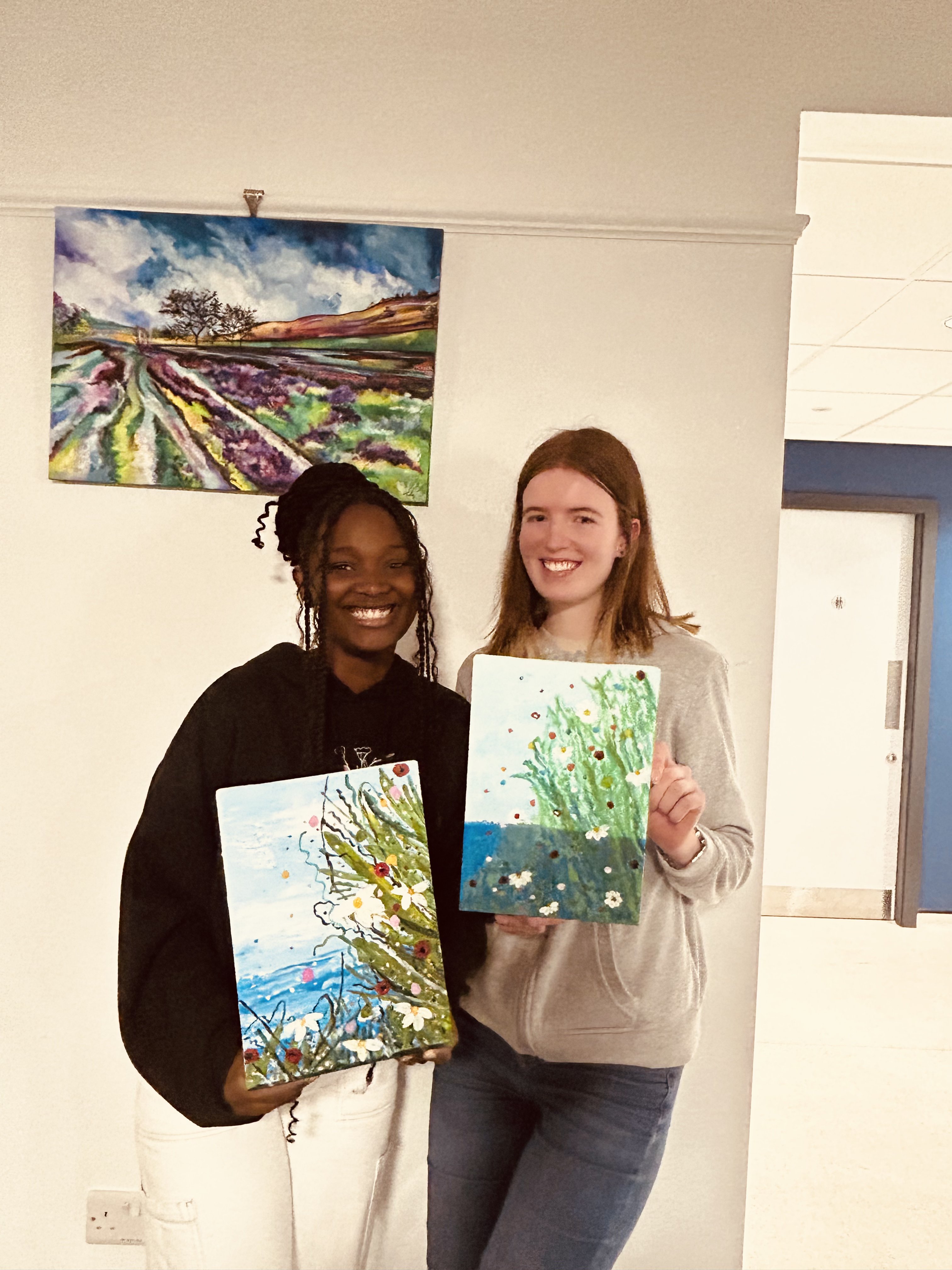 Art workshop painting session